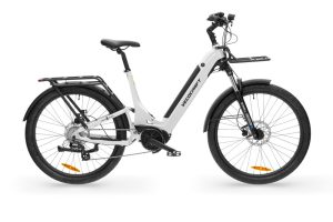 Rower elektryczny SUV VECOCRAFT Artemis Neo z pełną amortyzacją — widok z boku